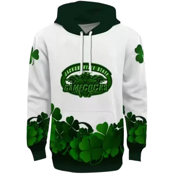 jacksonville state gamecocks lucky motif white green hoodie best selling