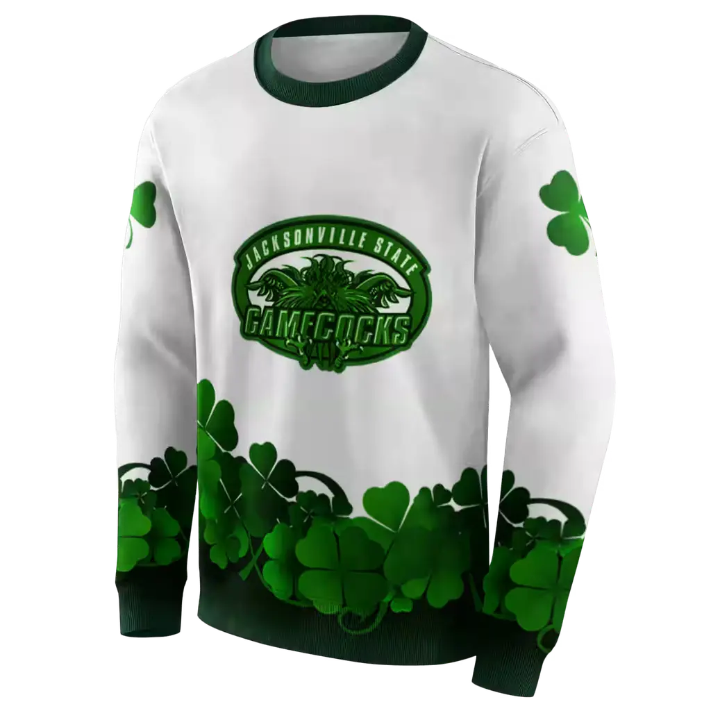 jacksonville state gamecocks lucky motif white green hoodie new arrival jacksonville state gamecocks lucky motif white green hoodie new arrival