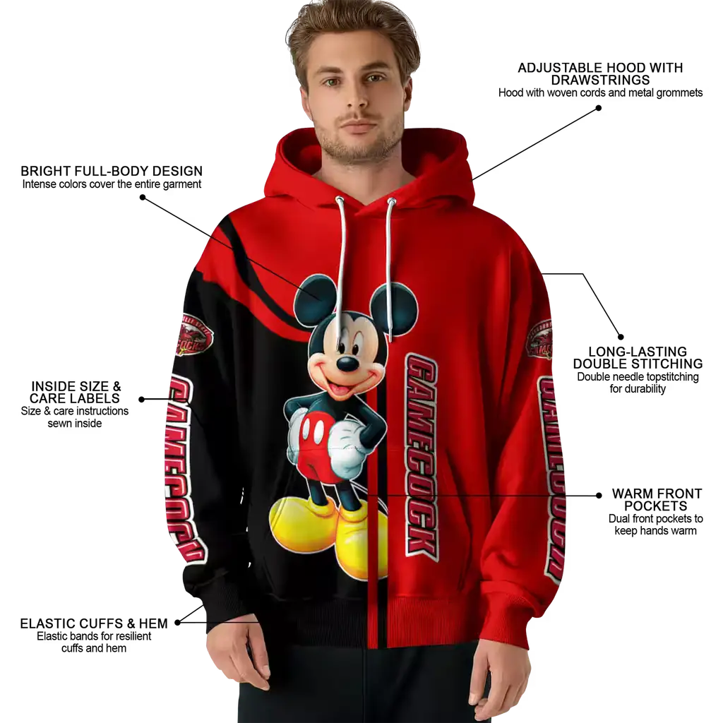 jacksonville state gamecocks mickey mouse red black hoodie latest model jacksonville state gamecocks mickey mouse red black hoodie latest model