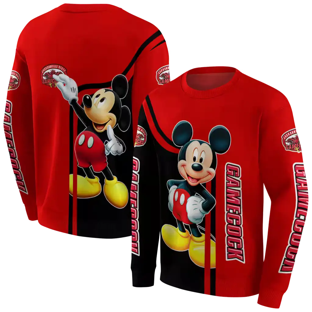 jacksonville state gamecocks mickey mouse red black hoodie premium grade jacksonville state gamecocks mickey mouse red black hoodie premium grade