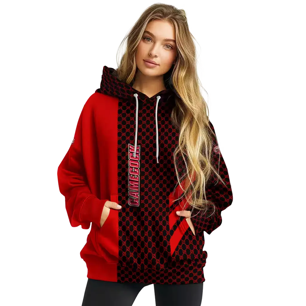jacksonville state gamecocks monogram pattern red hoodie high quality jacksonville state gamecocks monogram pattern red hoodie high quality