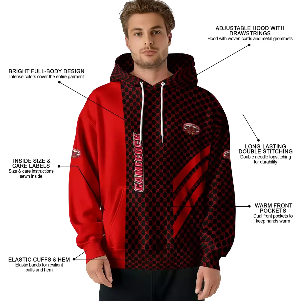 jacksonville state gamecocks monogram pattern red hoodie latest model jacksonville state gamecocks monogram pattern red hoodie latest model