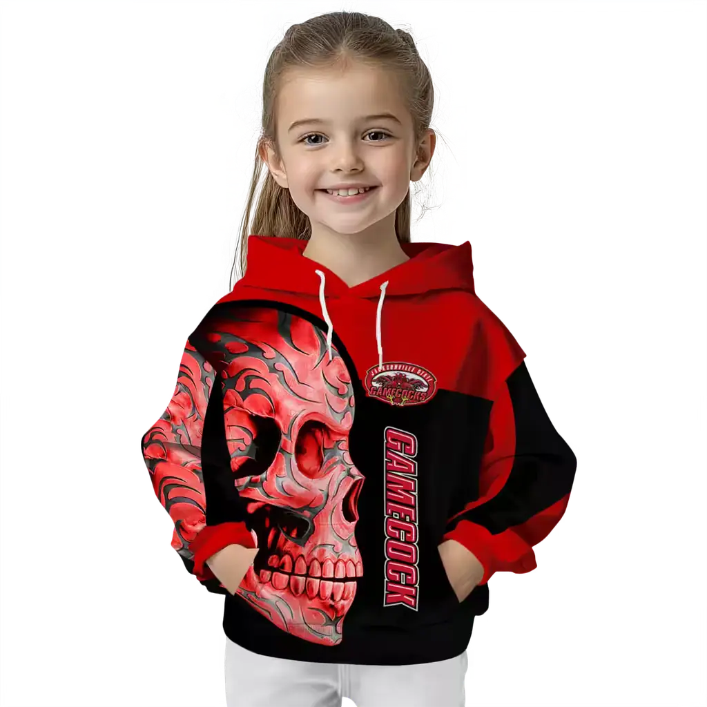 jacksonville state gamecocks skull motif red black hoodie top rated jacksonville state gamecocks skull motif red black hoodie top rated