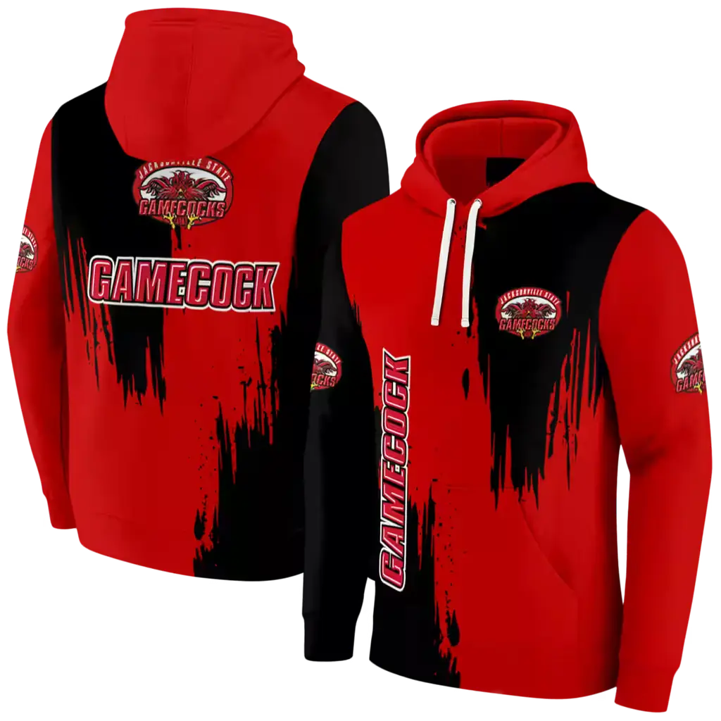 jacksonville state gamecocks splatter effect red hoodie fashion forward jacksonville state gamecocks splatter effect red hoodie fashion forward