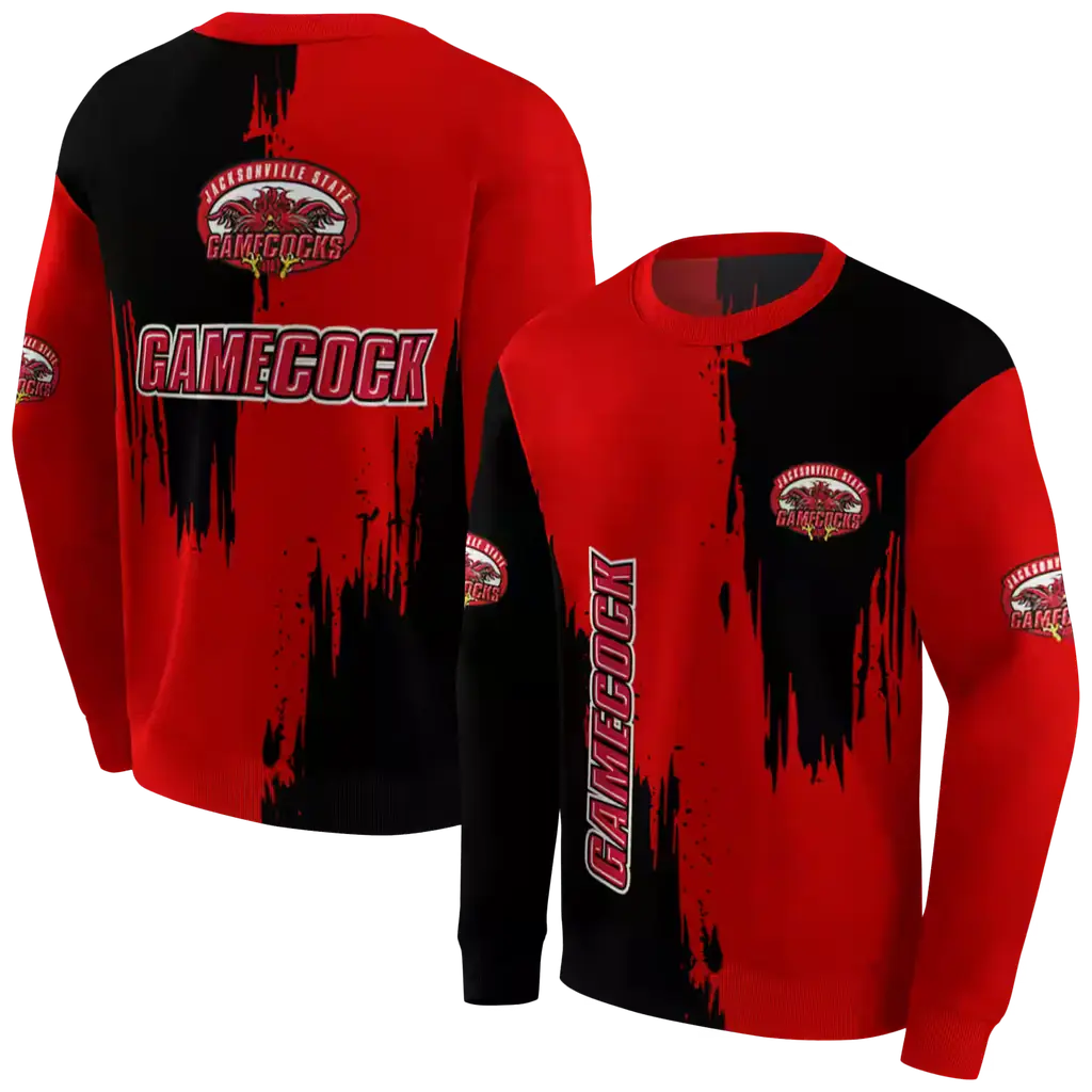 jacksonville state gamecocks splatter effect red hoodie premium grade jacksonville state gamecocks splatter effect red hoodie premium grade
