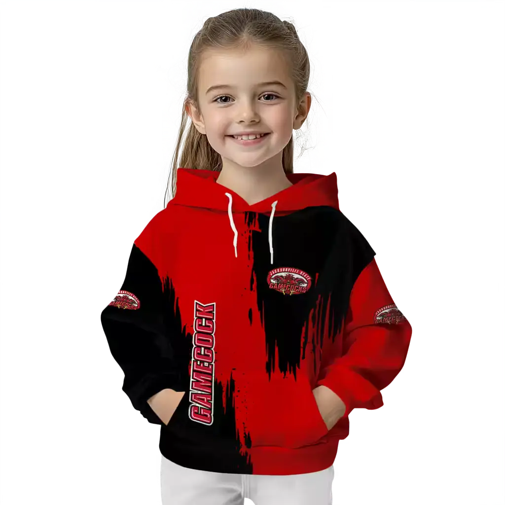 jacksonville state gamecocks splatter effect red hoodie top rated jacksonville state gamecocks splatter effect red hoodie top rated