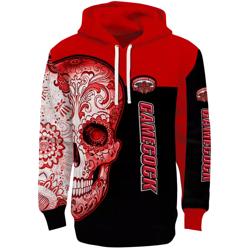 jacksonville state gamecocks sugar skull red black hoodie best selling jacksonville state gamecocks sugar skull red black hoodie best selling