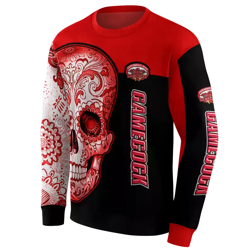 jacksonville state gamecocks sugar skull red black hoodie new arrival jacksonville state gamecocks sugar skull red black hoodie new arrival