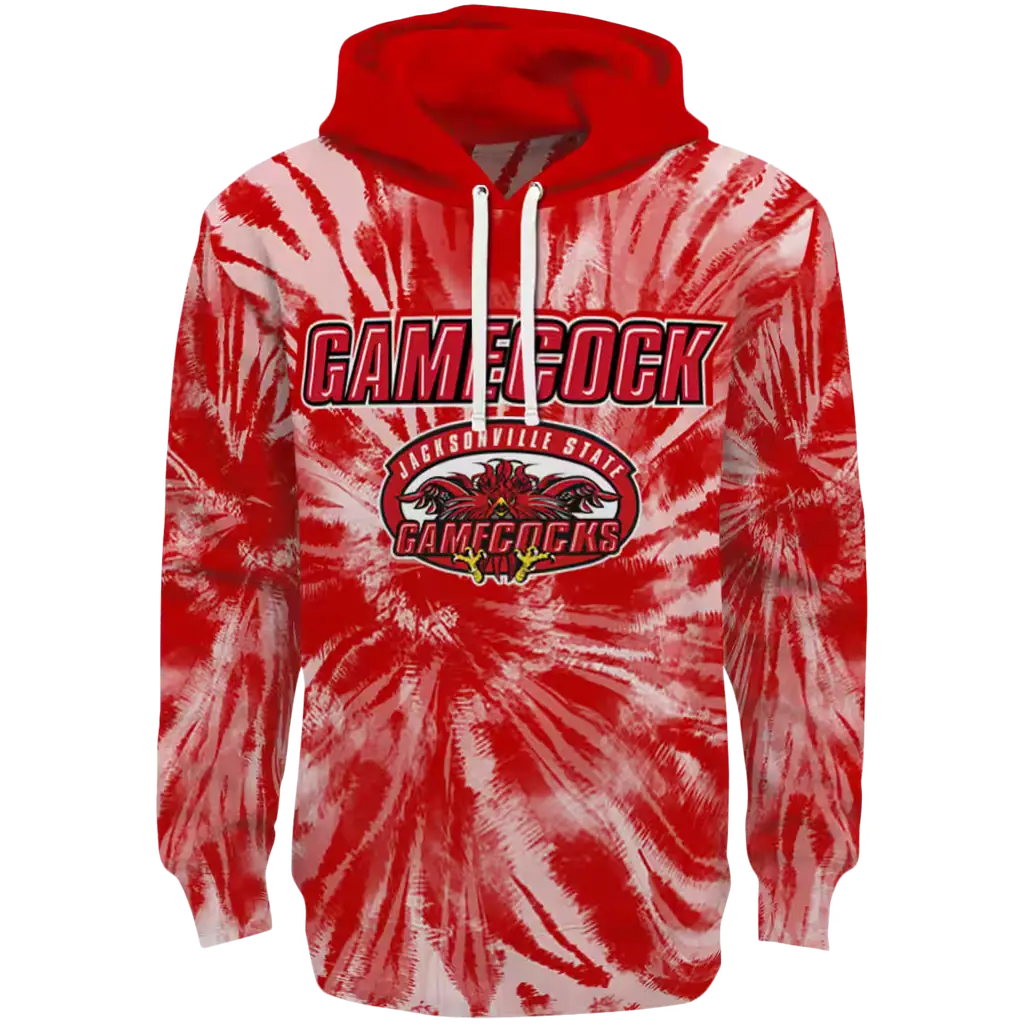 jacksonville state gamecocks tie dye pattern red hoodie best selling jacksonville state gamecocks tie dye pattern red hoodie best selling