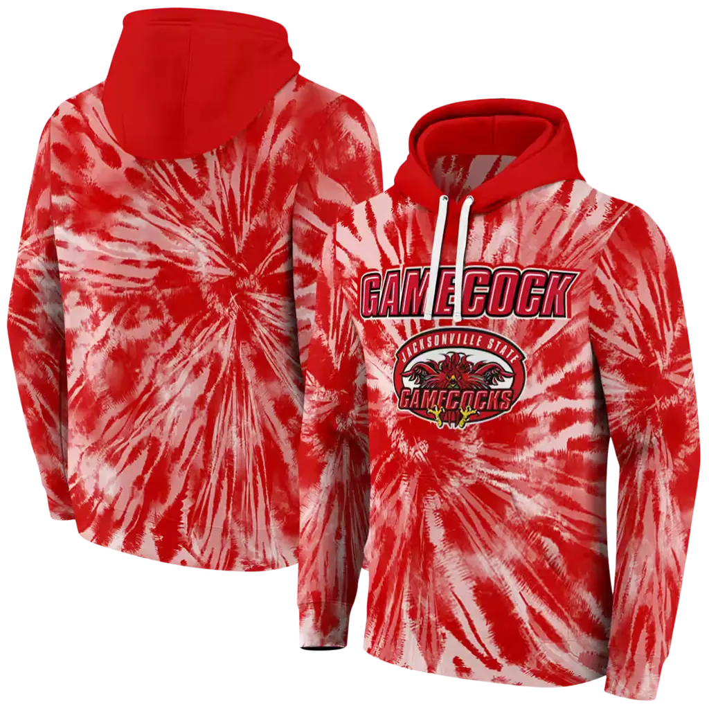 jacksonville state gamecocks tie dye pattern red hoodie fashion forward jacksonville state gamecocks tie dye pattern red hoodie fashion forward