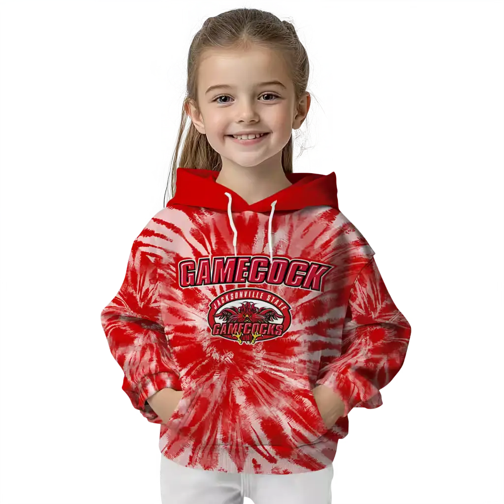 jacksonville state gamecocks tie dye pattern red hoodie top rated jacksonville state gamecocks tie dye pattern red hoodie top rated