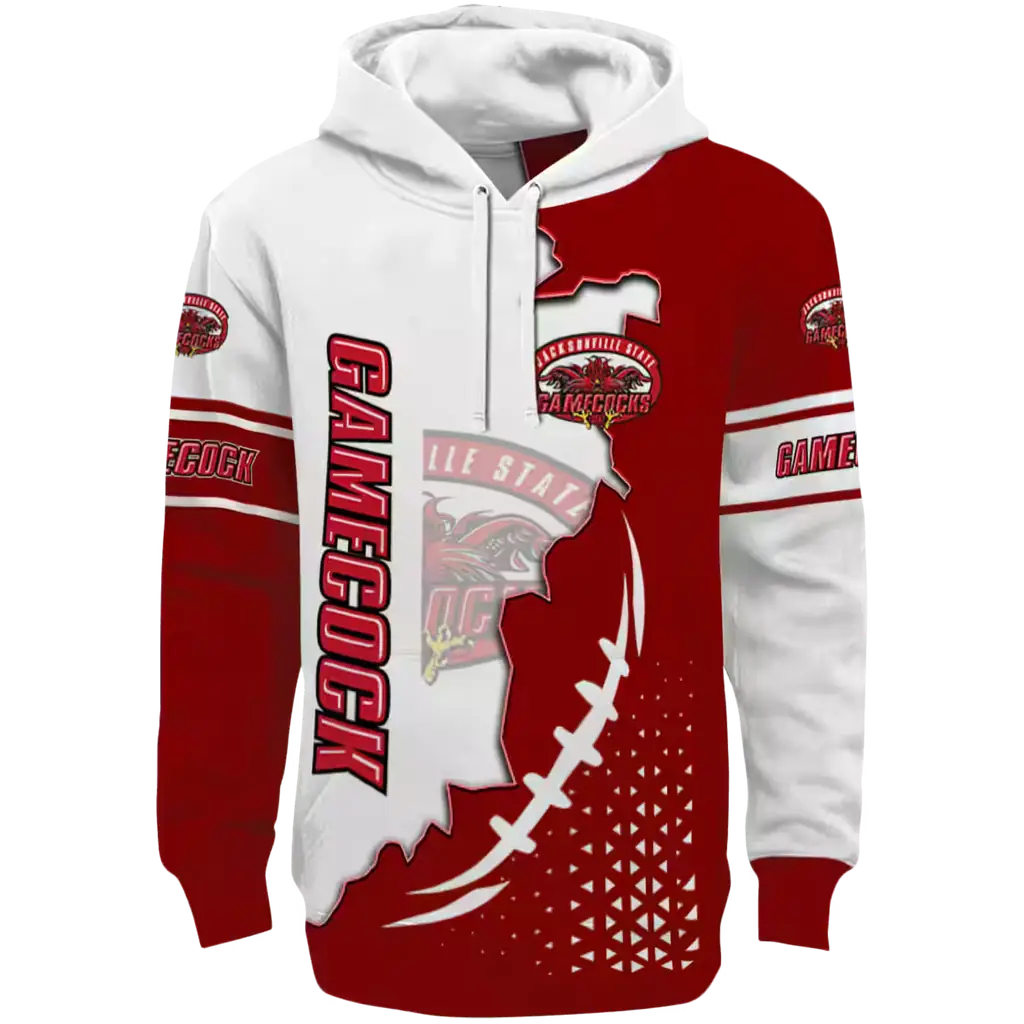 jacksonville state gamecocks triangular pattern red white hoodie best selling jacksonville state gamecocks triangular pattern red white hoodie best selling