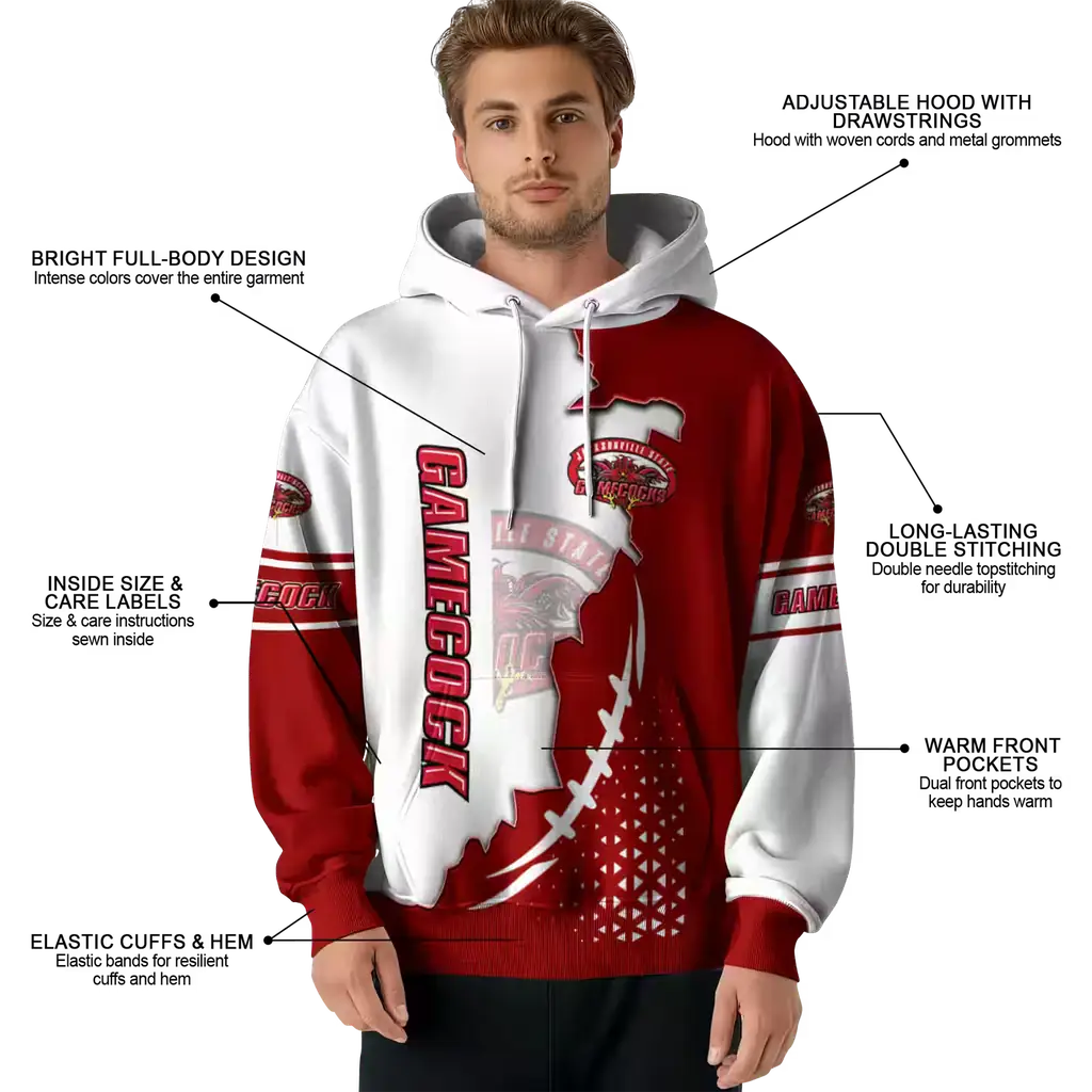 jacksonville state gamecocks triangular pattern red white hoodie latest model jacksonville state gamecocks triangular pattern red white hoodie latest model
