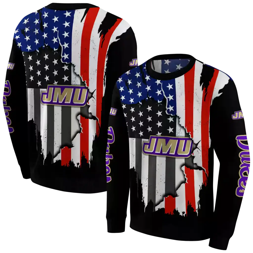 james madison dukes american pride black hoodie premium grade james madison dukes american pride black hoodie premium grade