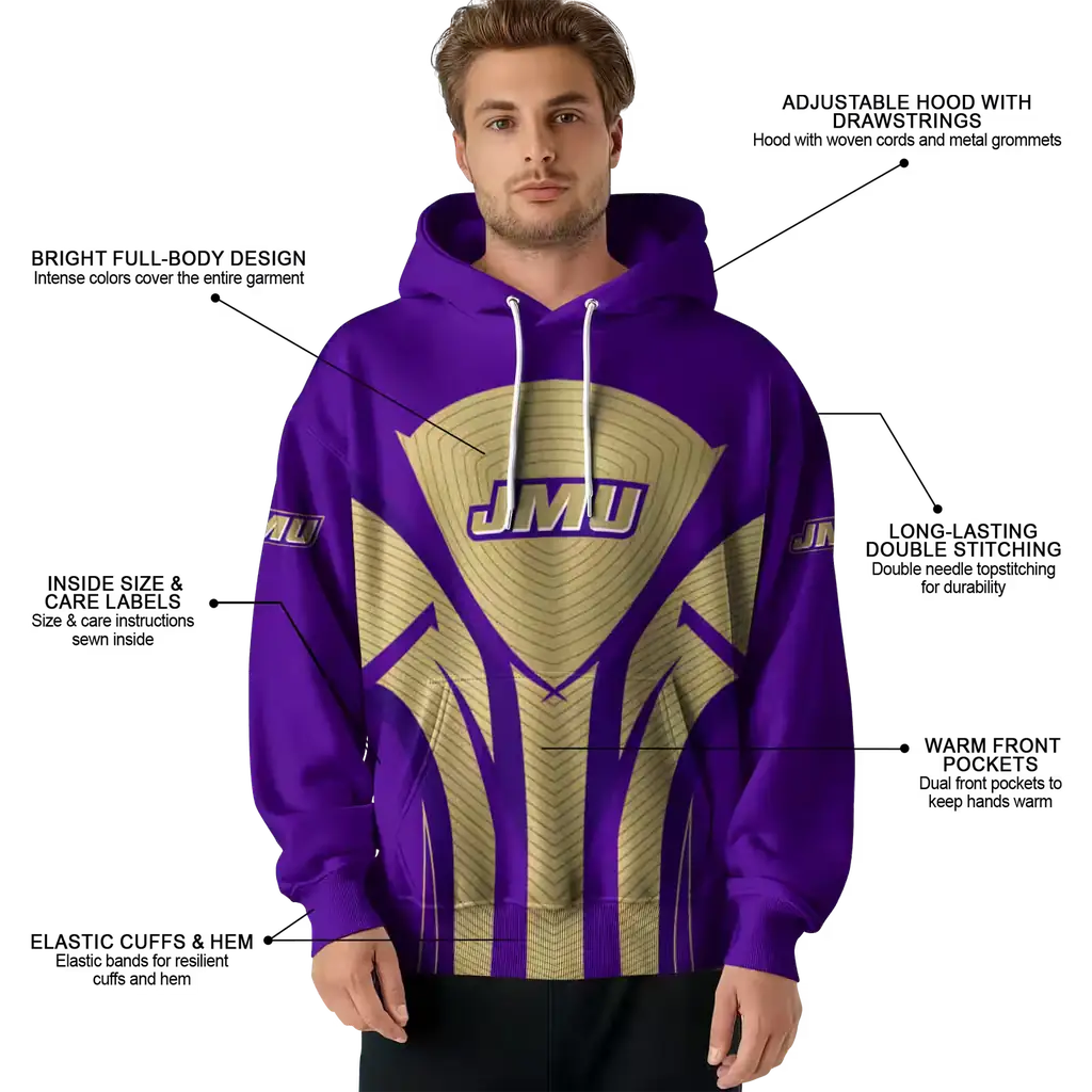 james madison dukes concentric lines purple black hoodie latest model james madison dukes concentric lines purple black hoodie latest model