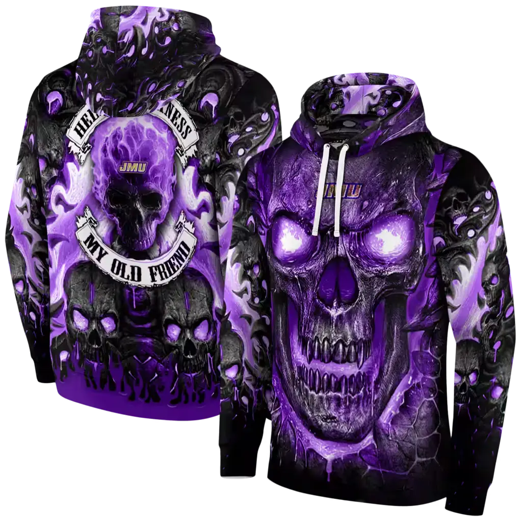 james madison dukes demonic skull purple black hoodie fashion forward james madison dukes demonic skull purple black hoodie fashion forward