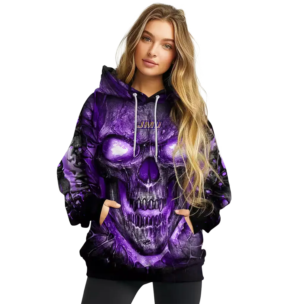 james madison dukes demonic skull purple black hoodie high quality james madison dukes demonic skull purple black hoodie high quality