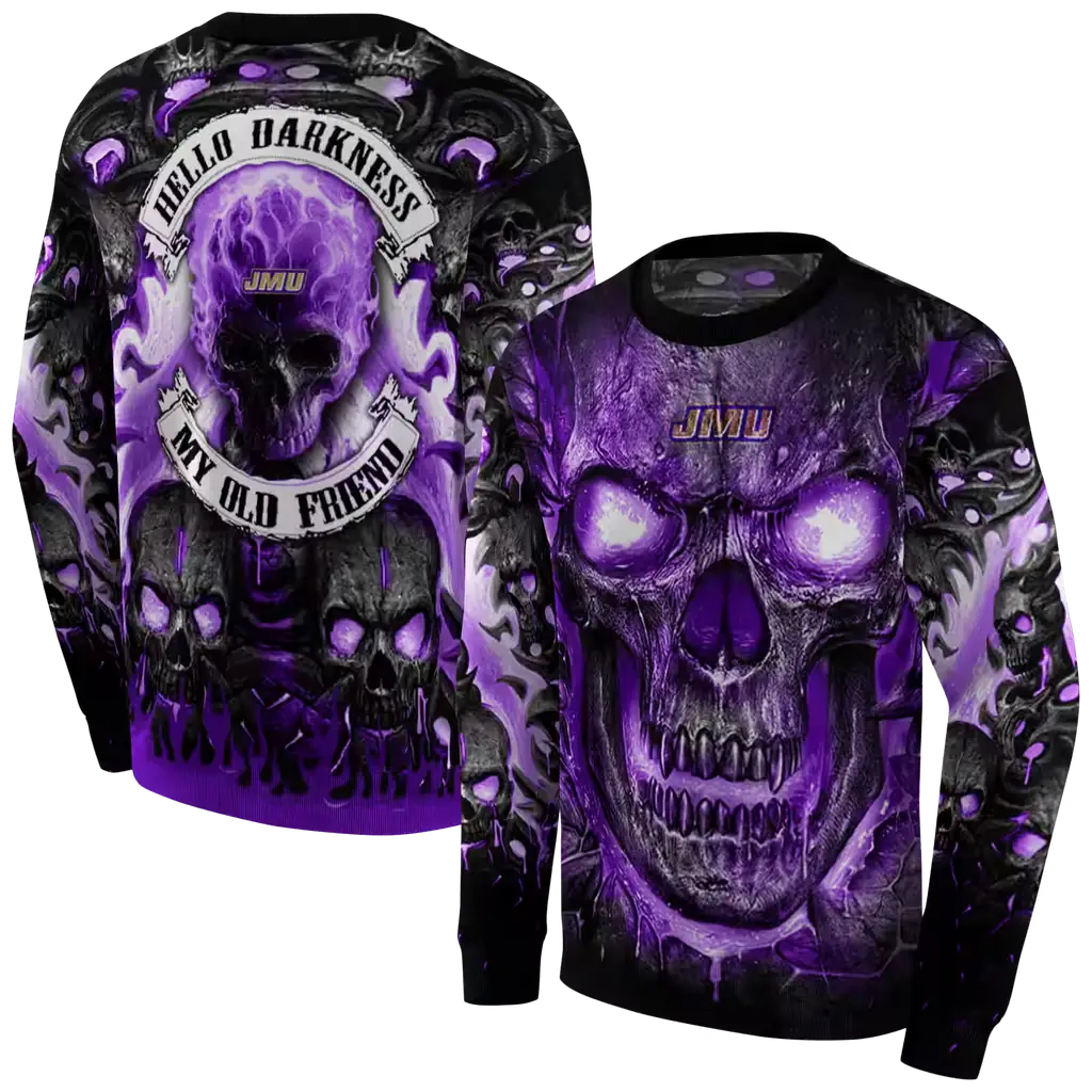 james madison dukes demonic skull purple black hoodie premium grade james madison dukes demonic skull purple black hoodie premium grade