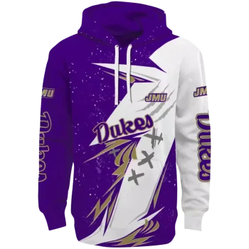 james madison dukes dynamic slash purple white hoodie best selling