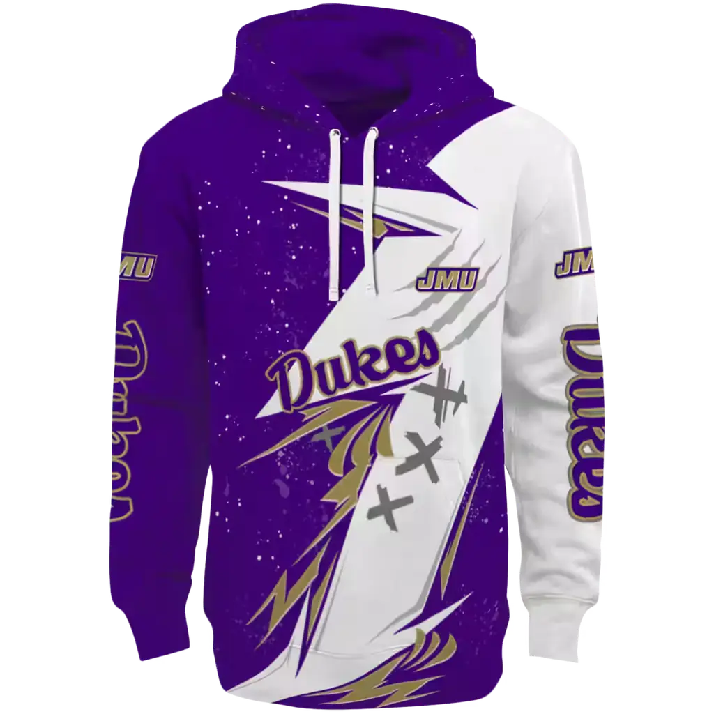 james madison dukes dynamic slash purple white hoodie best selling james madison dukes dynamic slash purple white hoodie best selling