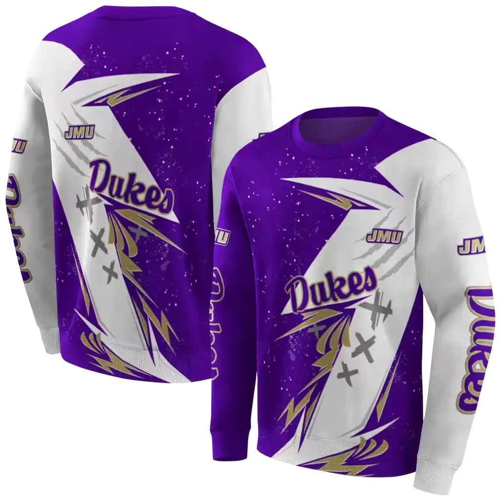 james madison dukes dynamic slash purple white hoodie premium grade james madison dukes dynamic slash purple white hoodie premium grade