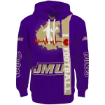 james madison dukes football heartbeat purple hoodie best selling