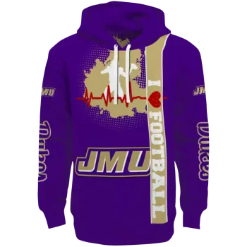 james madison dukes football heartbeat purple hoodie best selling