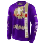 james madison dukes football heartbeat purple hoodie best selling