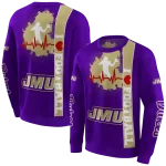 james madison dukes football heartbeat purple hoodie best selling
