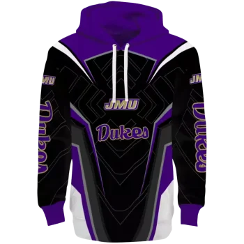 james madison dukes futuristic pattern purple black hoodie best selling