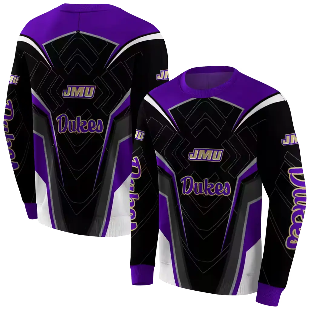 james madison dukes futuristic pattern purple black hoodie premium grade james madison dukes futuristic pattern purple black hoodie premium grade