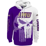 james madison dukes graphic punisher purple white hoodie best selling
