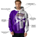james madison dukes graphic punisher purple white hoodie best selling