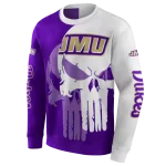 james madison dukes graphic punisher purple white hoodie best selling
