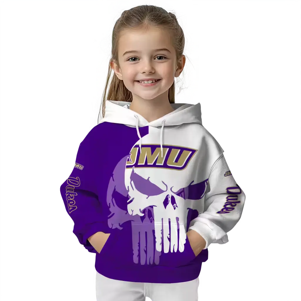 james madison dukes graphic punisher purple white hoodie top rated james madison dukes graphic punisher purple white hoodie top rated