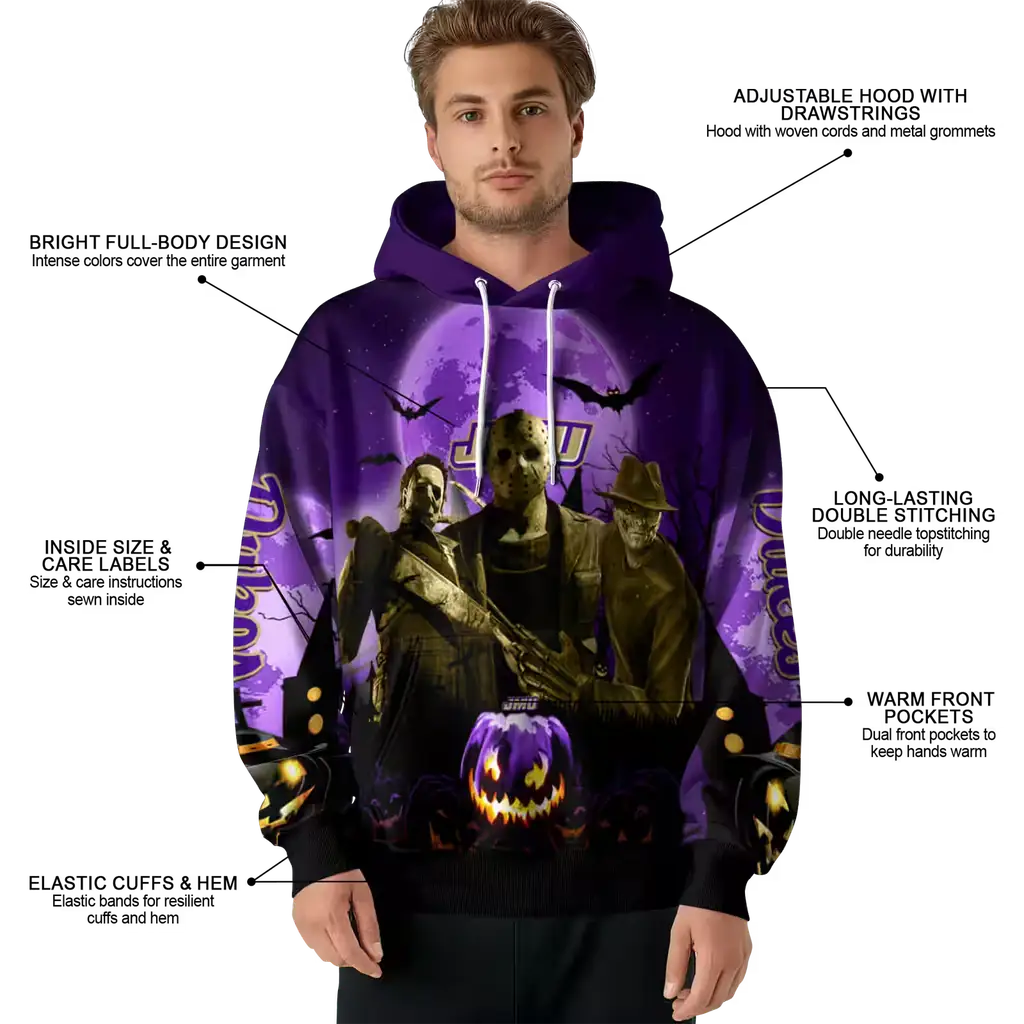 james madison dukes halloween vibes purple black hoodie latest model james madison dukes halloween vibes purple black hoodie latest model