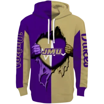 james madison dukes heartbeat graphic purple hoodie best selling