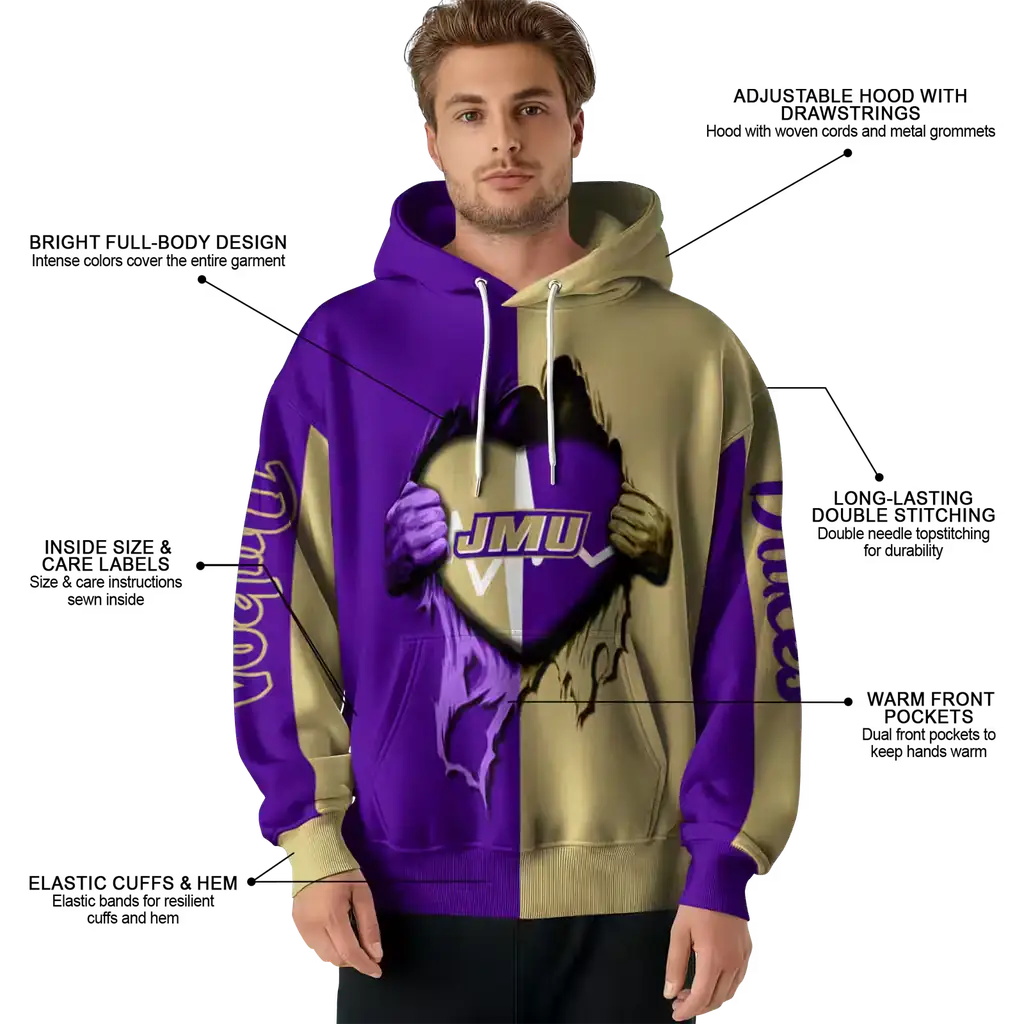 james madison dukes heartbeat graphic purple hoodie latest model james madison dukes heartbeat graphic purple hoodie latest model
