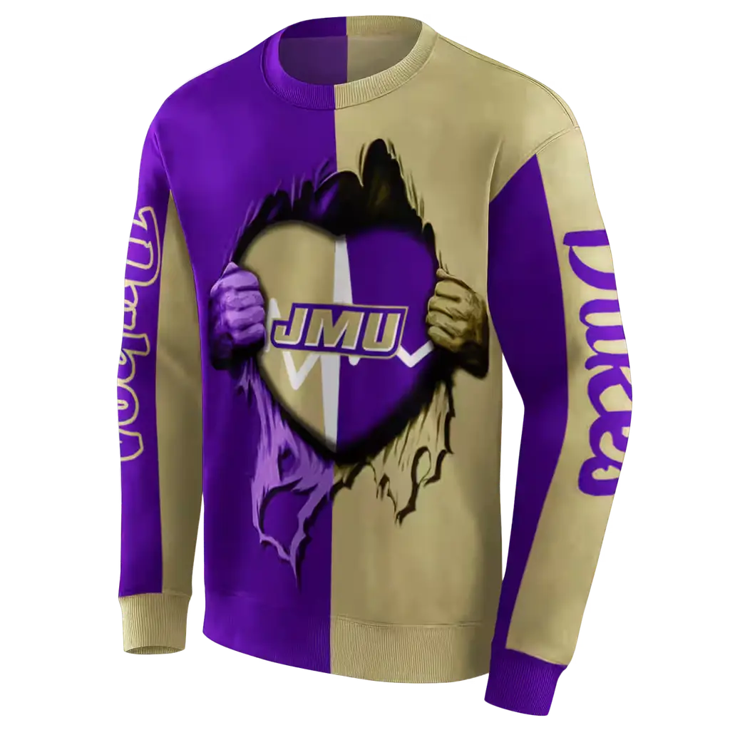 james madison dukes heartbeat graphic purple hoodie new arrival james madison dukes heartbeat graphic purple hoodie new arrival