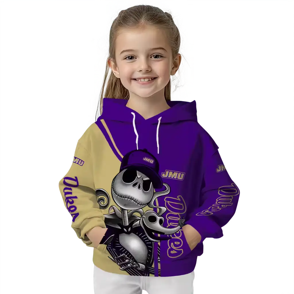 james madison dukes jack skellington purple hoodie top rated james madison dukes jack skellington purple hoodie top rated