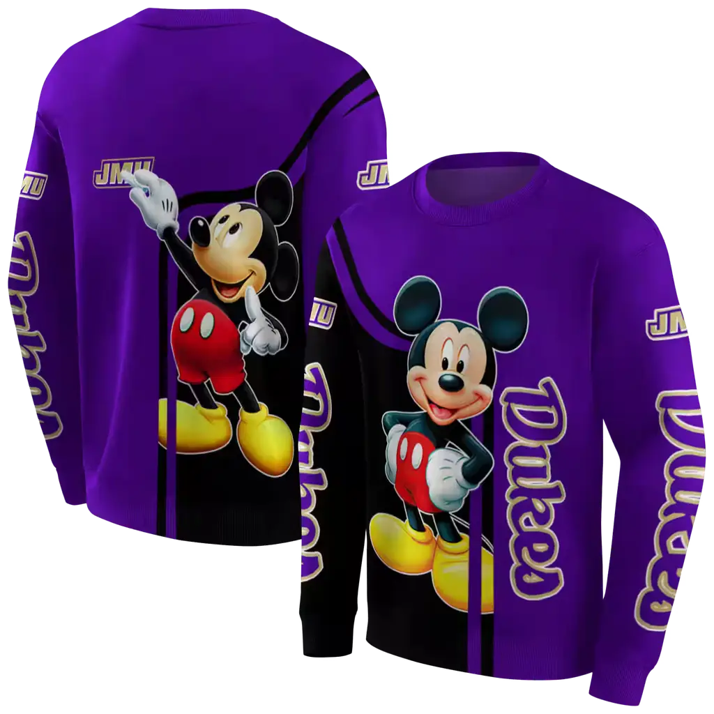 james madison dukes mickey mouse purple black hoodie premium grade james madison dukes mickey mouse purple black hoodie premium grade
