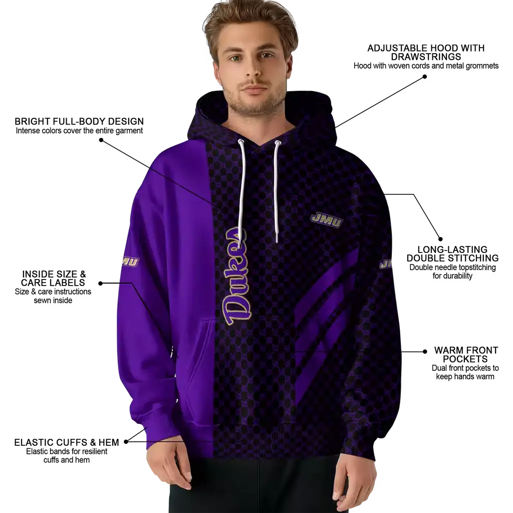 james madison dukes monogram pattern purple hoodie latest model james madison dukes monogram pattern purple hoodie latest model