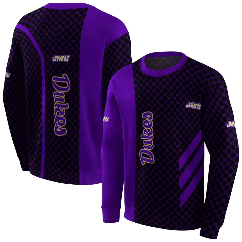 james madison dukes monogram pattern purple hoodie premium grade james madison dukes monogram pattern purple hoodie premium grade