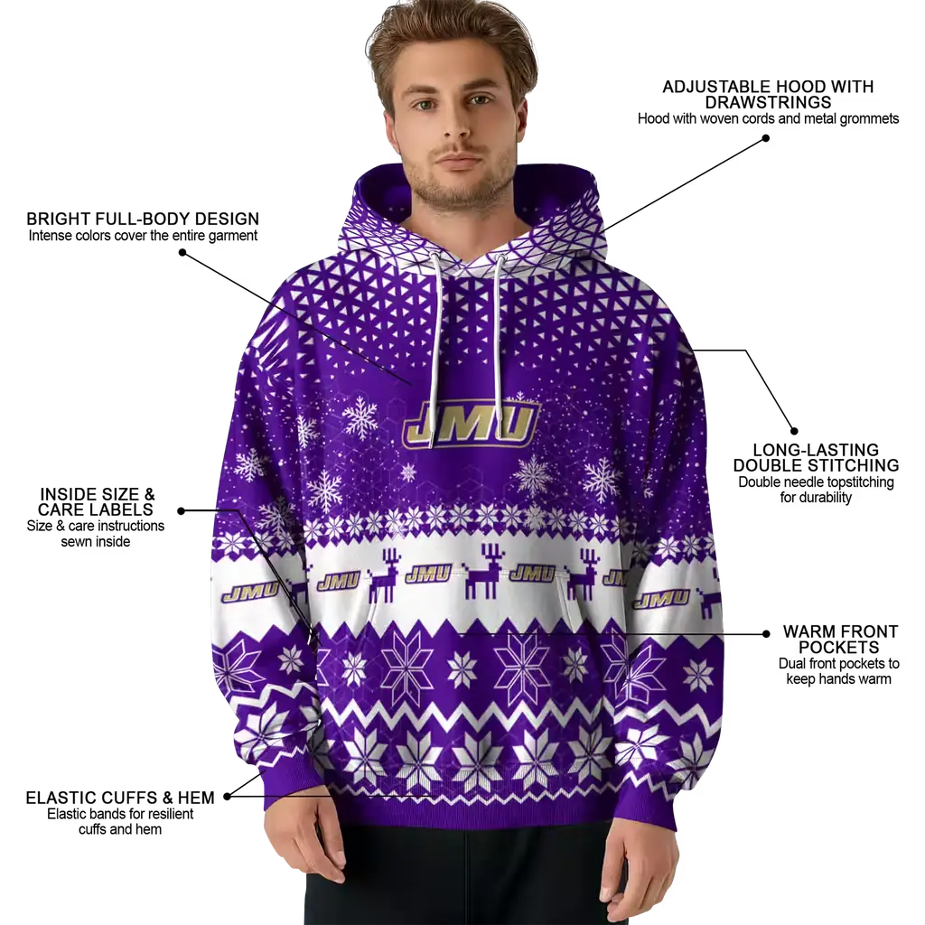 james madison dukes reindeer motif purple hoodie latest model james madison dukes reindeer motif purple hoodie latest model