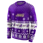 james madison dukes reindeer motif purple hoodie best selling