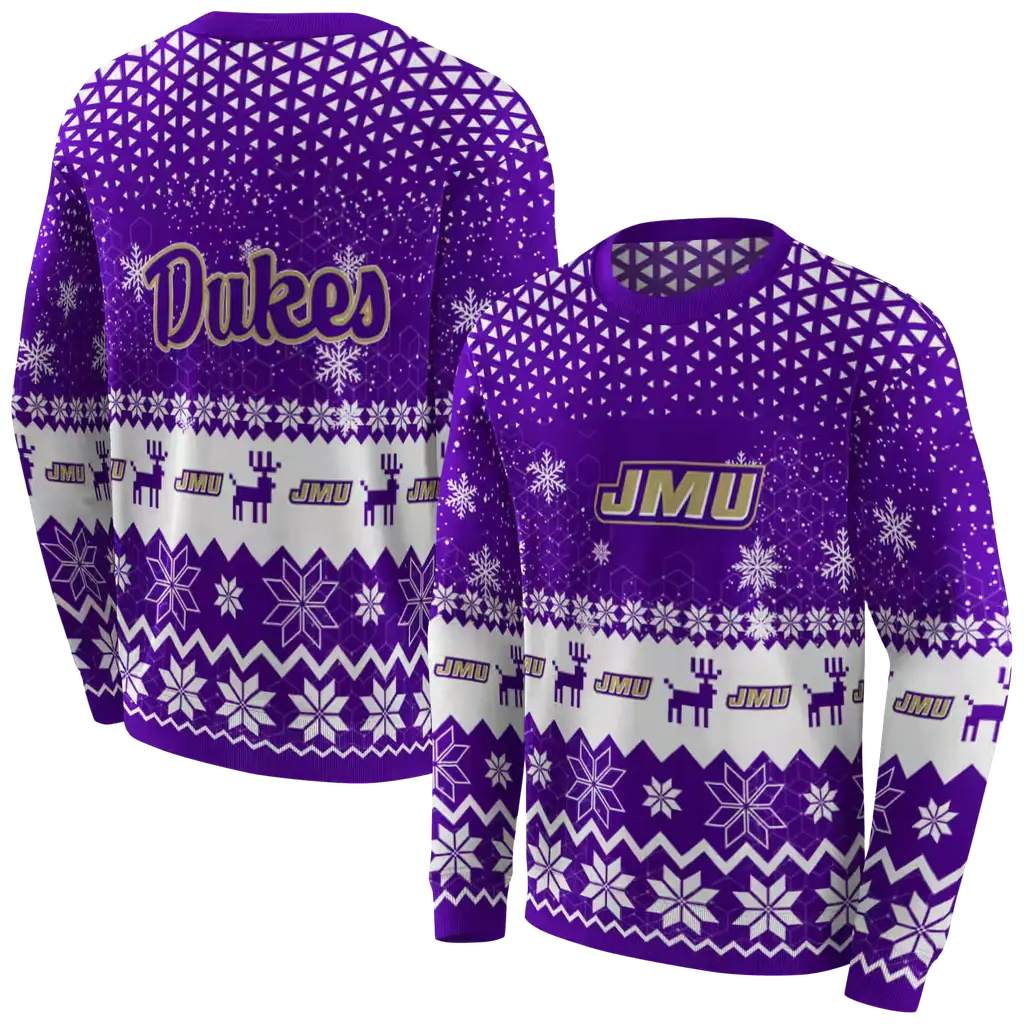 james madison dukes reindeer motif purple hoodie premium grade james madison dukes reindeer motif purple hoodie premium grade