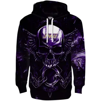 james madison dukes skull artwork purple black hoodie best selling