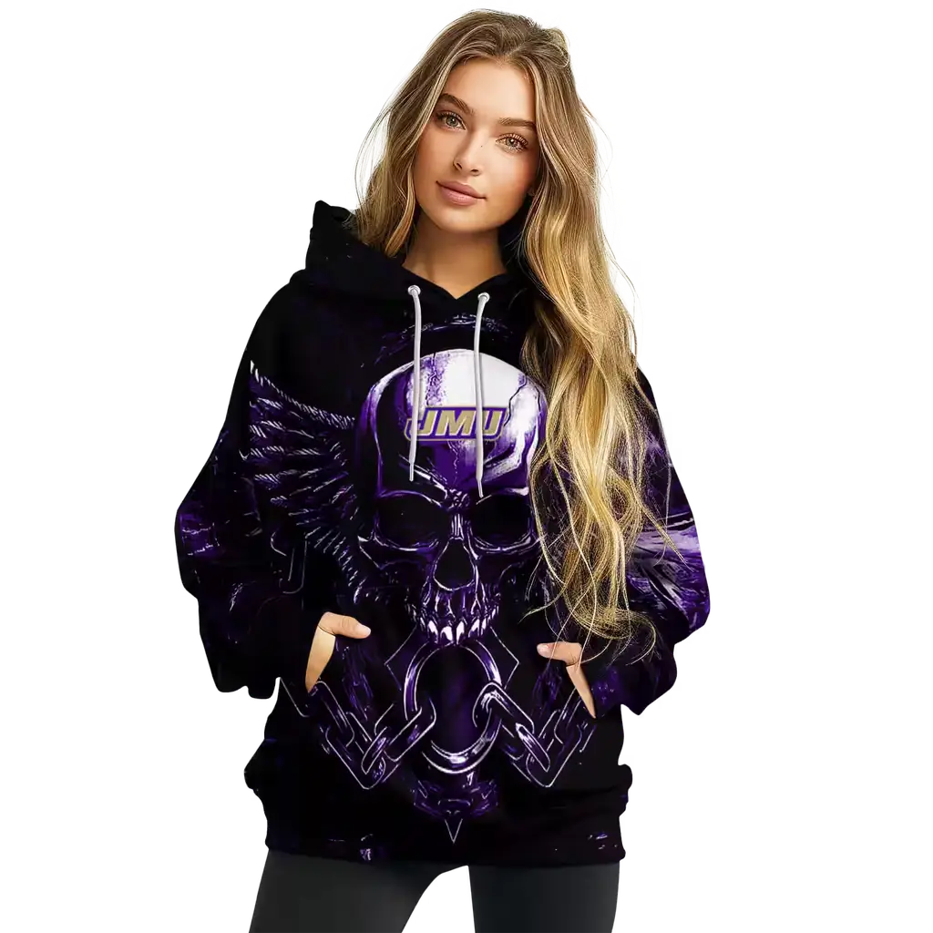 james madison dukes skull artwork purple black hoodie high quality james madison dukes skull artwork purple black hoodie high quality