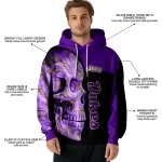 james madison dukes skull motif purple black hoodie best selling