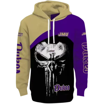 james madison dukes skull punisher gold black hoodie best selling